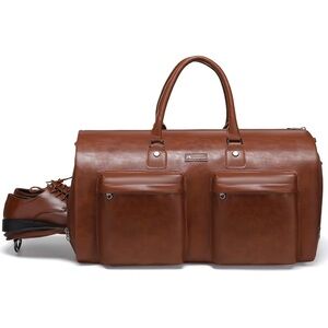 Men's Brown Leather Duffel Bag
